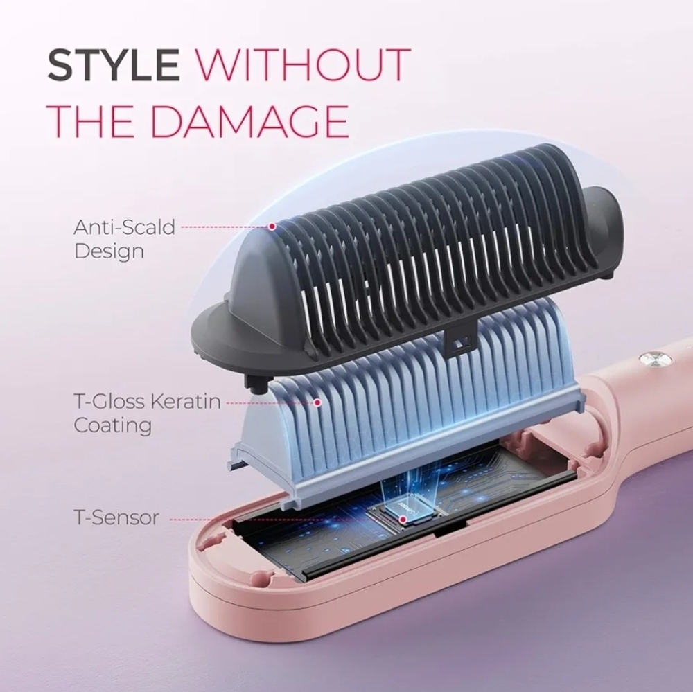 Tymo Hair Straightening Iron w/ Built-in Comb (brand new)